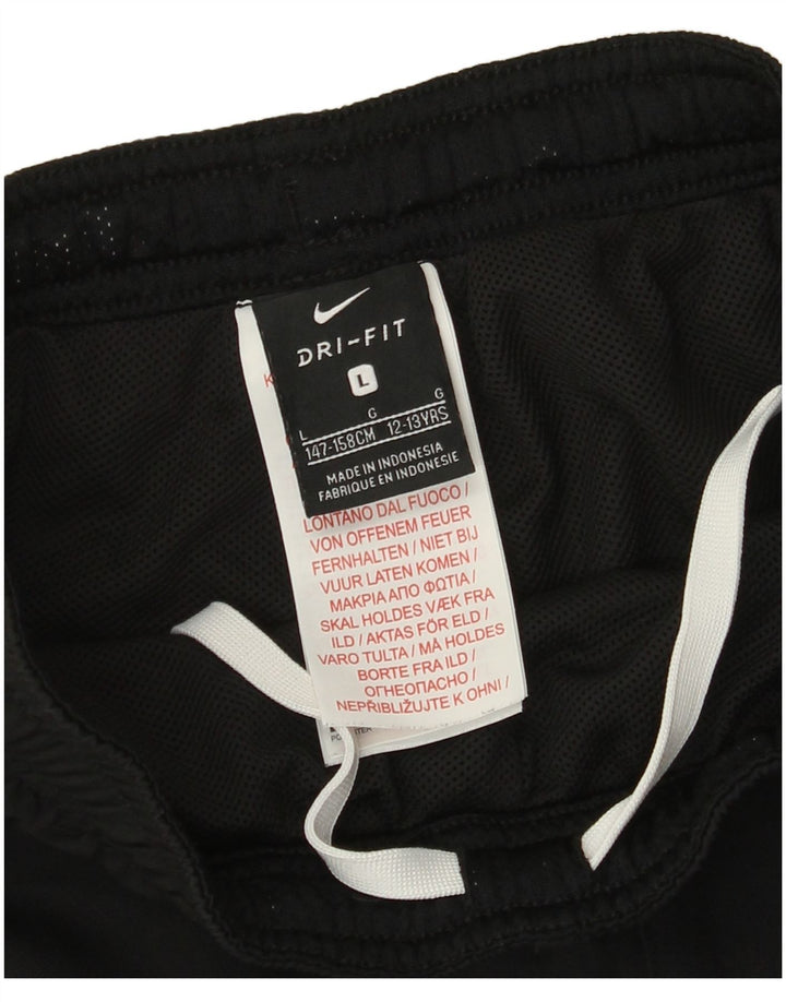 Nike Pantalones cortavientos Dri Fit para niños 12-13 años Grande Negro Poliéster