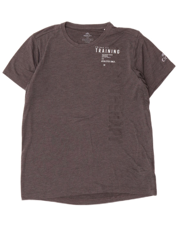 Adidas Hombres Climalite Graphic Camiseta Top Poliéster Gris Medio