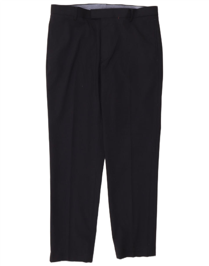 Marks & Spencer Pantalones de traje ajustados a medida para hombre W36 L31 Azul marino