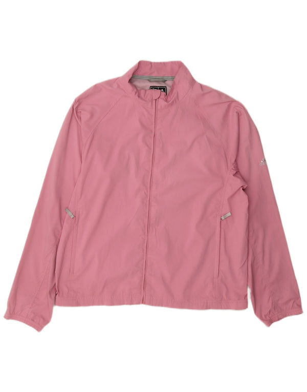 Adidas Mujer Clima Proof Chándal Top Chaqueta UK 14 Medio Rosa Poliéster