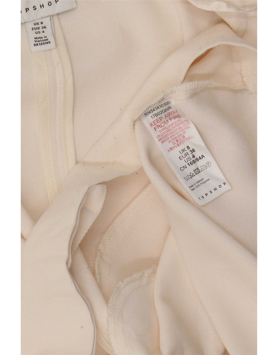 Topshop Chaqueta tipo blazer extragrande con 1 botón para mujer, talla S, color blanco roto