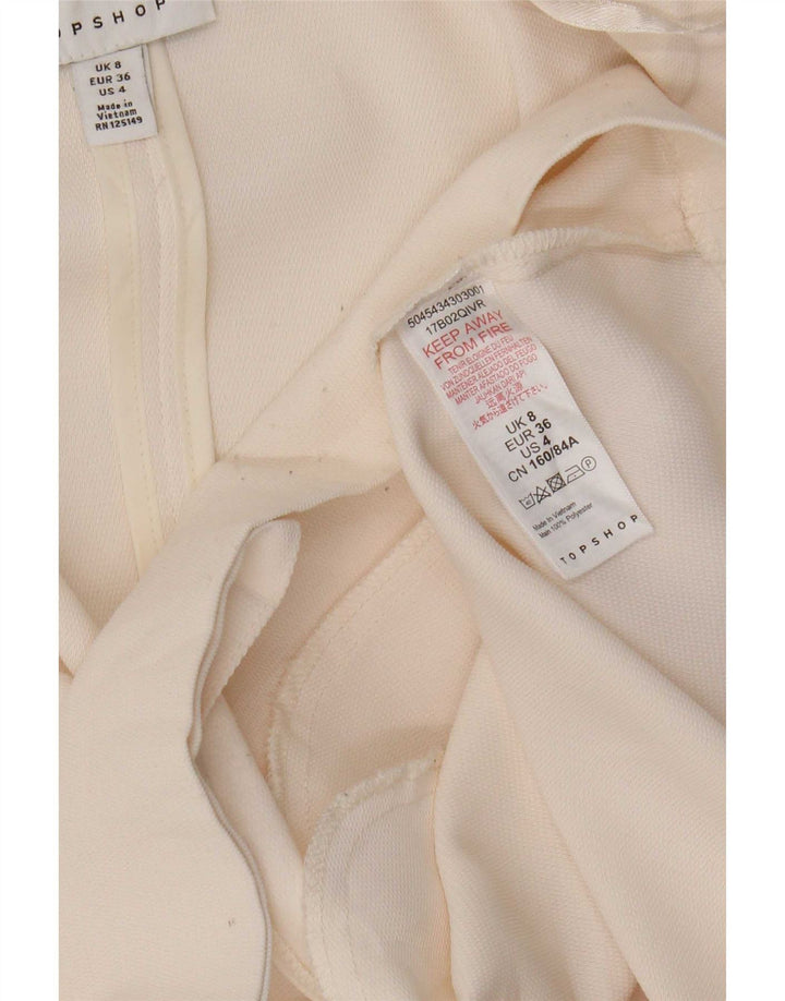 Topshop Chaqueta tipo blazer extragrande con 1 botón para mujer, talla S, color blanco roto