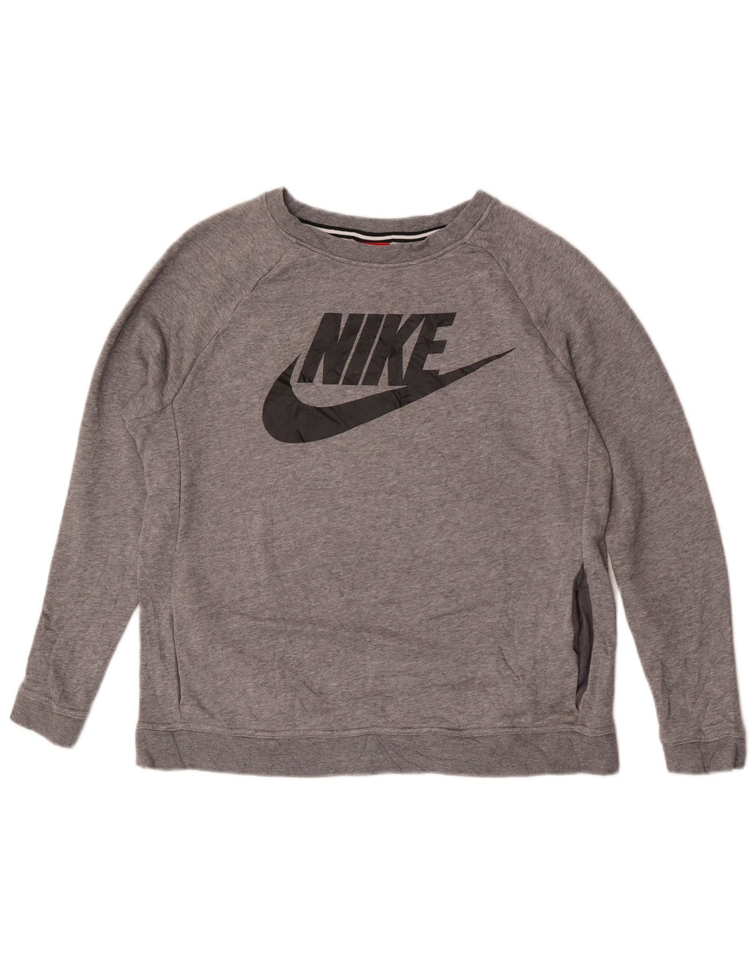 Nike - Sudadera gráfica para mujer, talla 40, algodón moteado gris medio