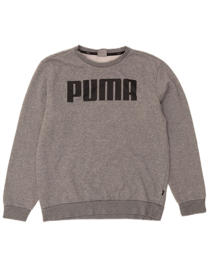 Puma Hombre Sudadera Gráfica Jersey De Algodón Moteado Gris Medio