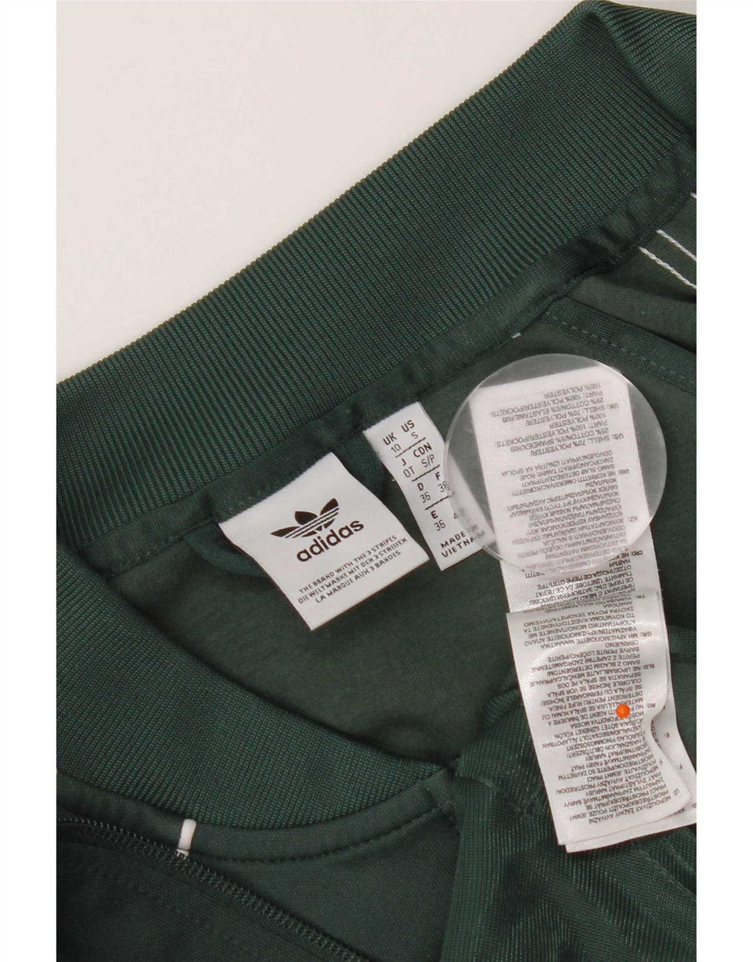 Adidas Mujer Regular Fit Chándal Top Chaqueta UK 10 Pequeño Verde Poliéster