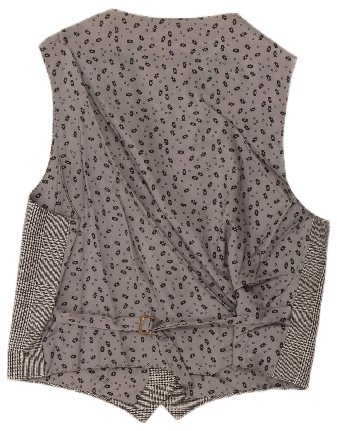 Vintage mujer chaleco Reino Unido 12 cheque gris medio