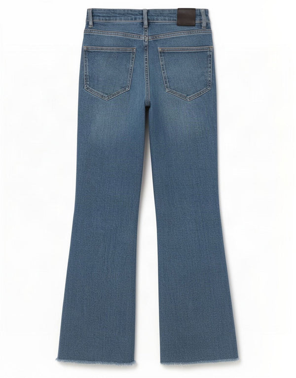 Massimo Dutti Vaqueros Acampanados Mujer EU 38 Small W28 L29 Algodón Azul