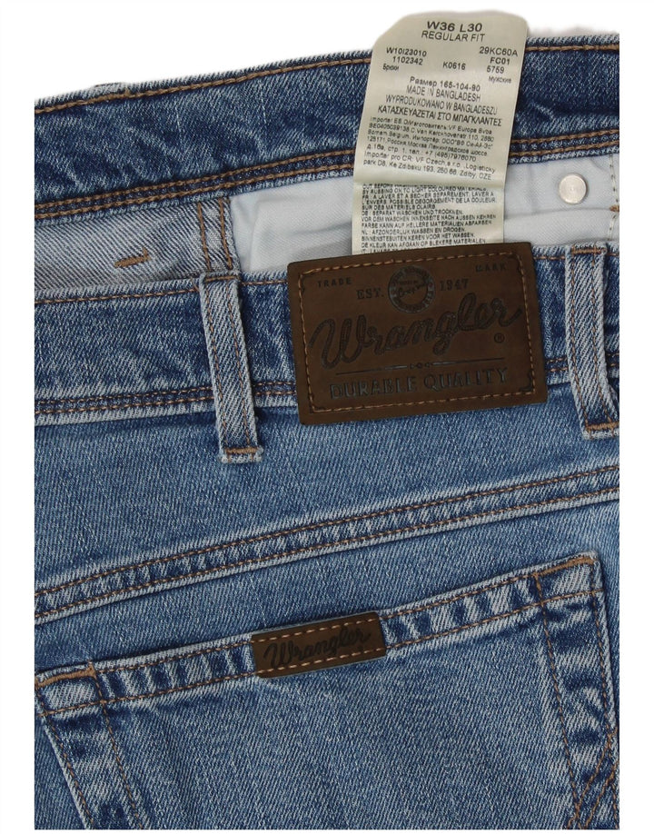 Wrangler Vaqueros rectos de corte regular para hombre W36 L30 Algodón azul