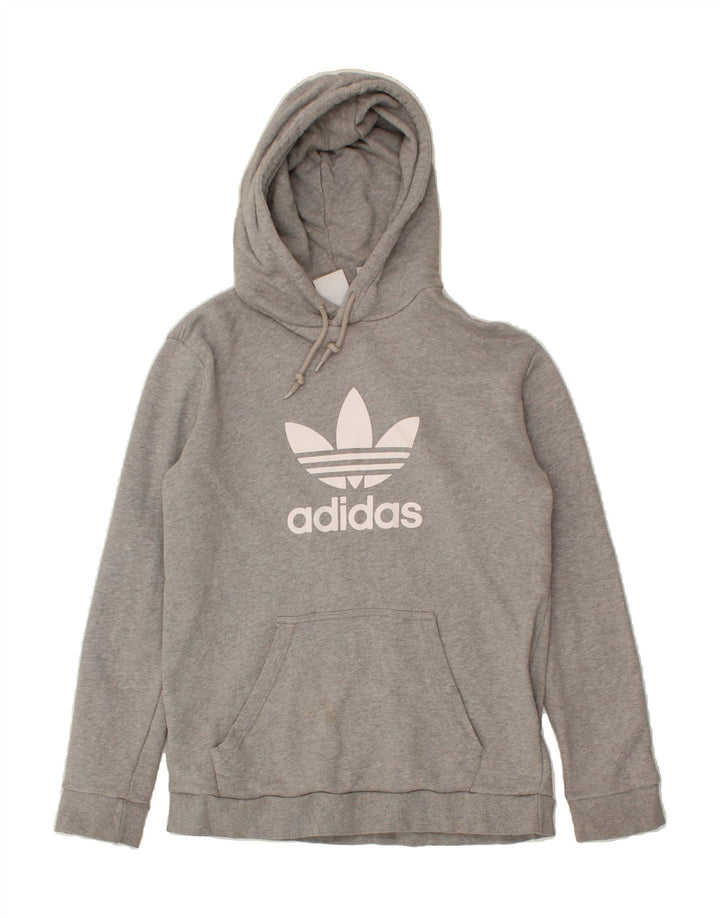 ADIDAS Mens Graphic Hoodie Jumper Medium Grey Cotton Vintage Adidas and Second-Hand Adidas from Messina Hembry 