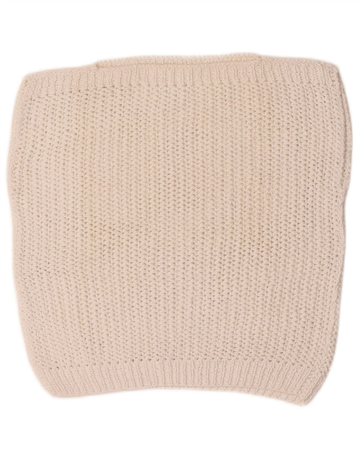 Vintage mujeres crop crochet chaleco camiseta Reino Unido 12 medio blanco