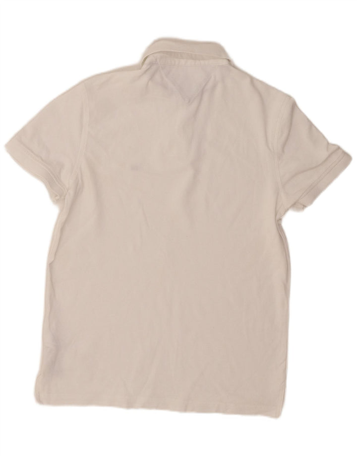 TOMMY HILFIGER Polo de corte regular para hombre pequeño de algodón blanco