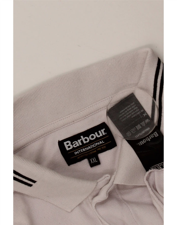 BARBOUR Polo para hombre 2XL Algodón a rayas blancas
