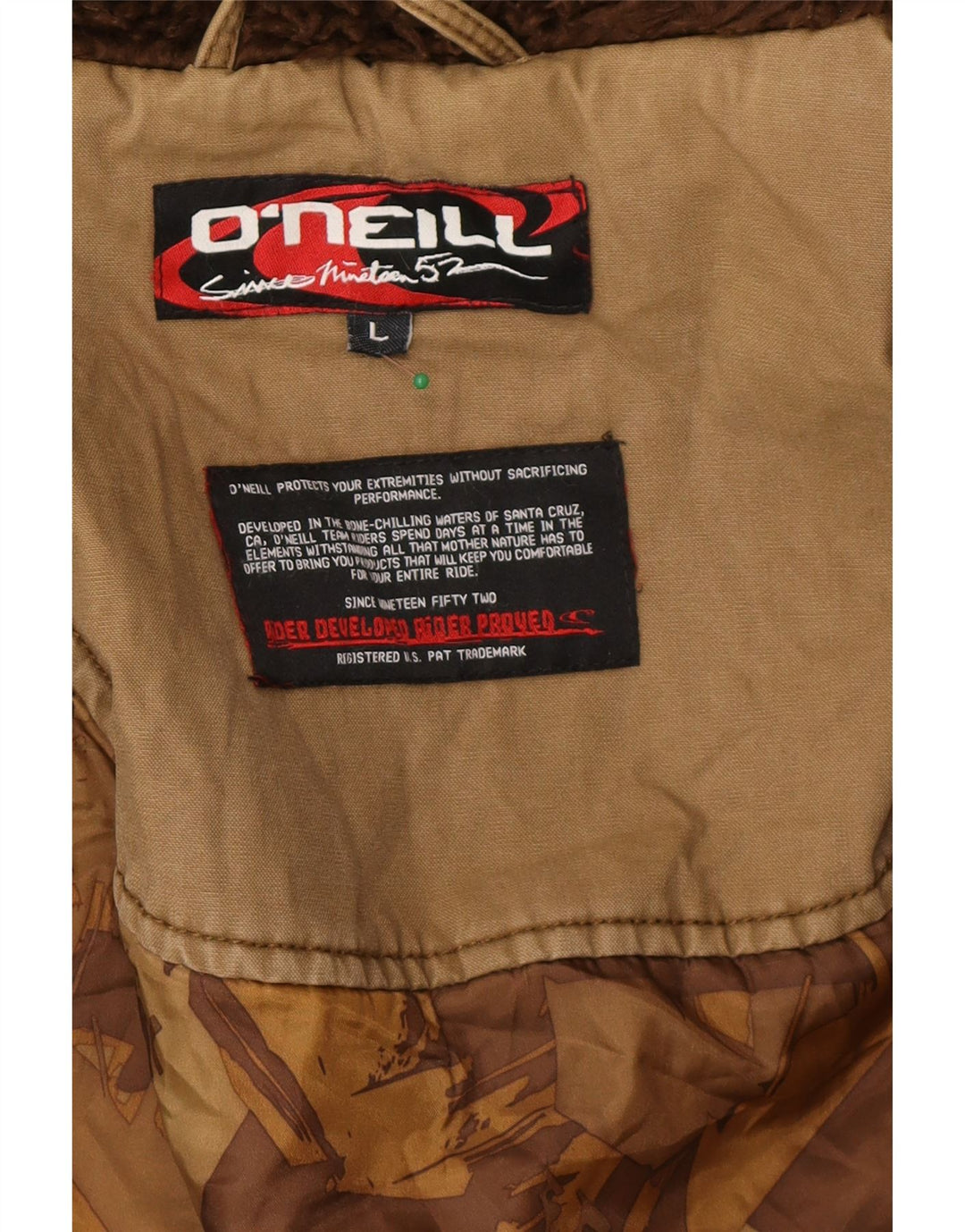 O'Neill Chaqueta utilitaria con capucha para hombre UK 40 Large Beige Cotton