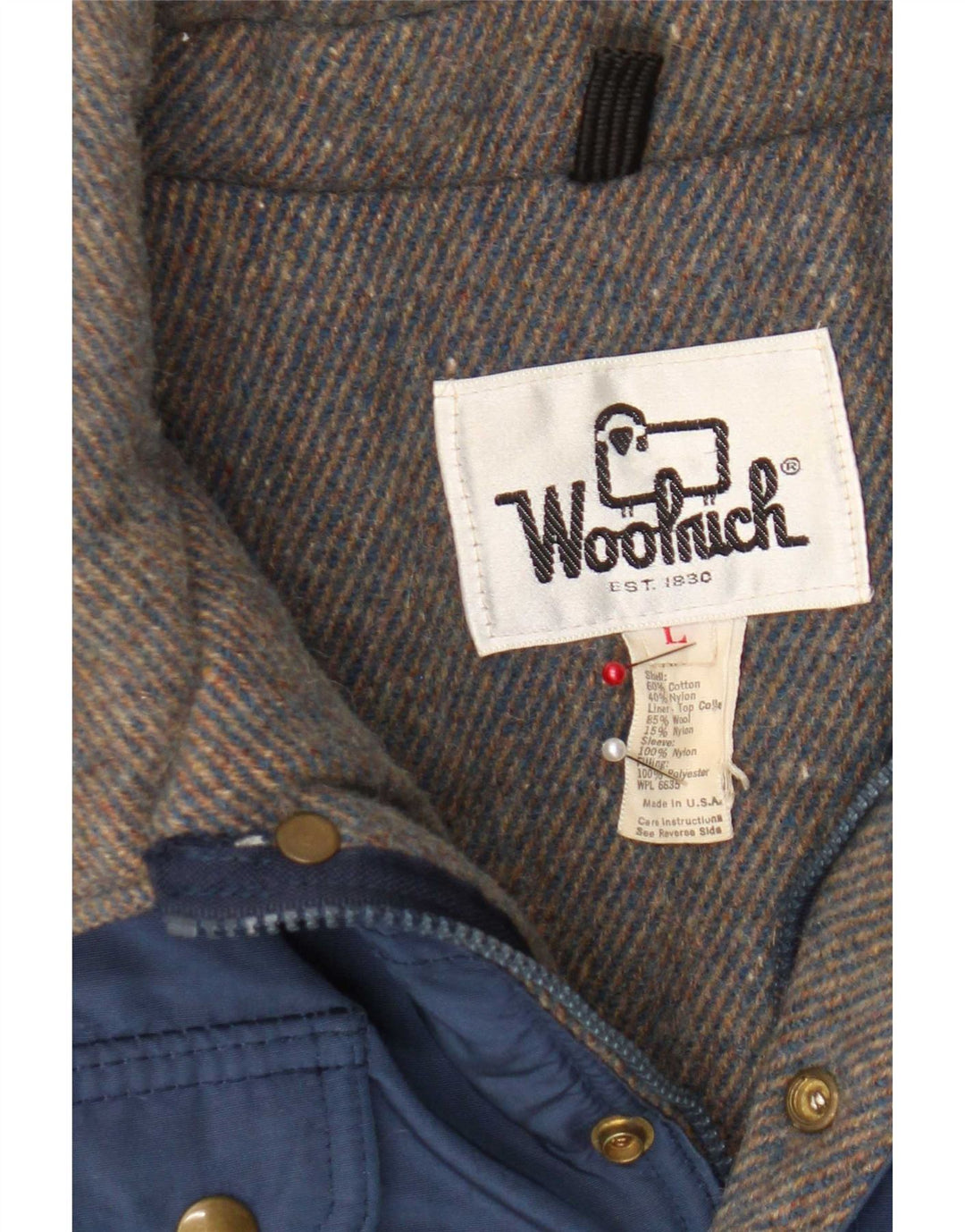 Woolrich Chaqueta Bomber para Hombre UK 40 Grande Algodón Azul Marino