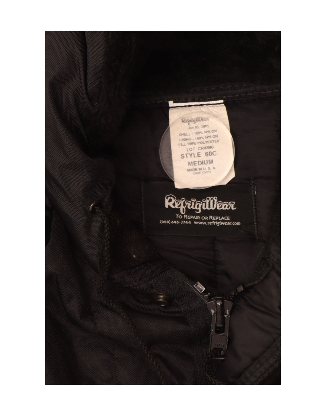 REFRIGIWEAR Abrigo acolchado con capucha para mujer UK 44 Mediano Nylon negro