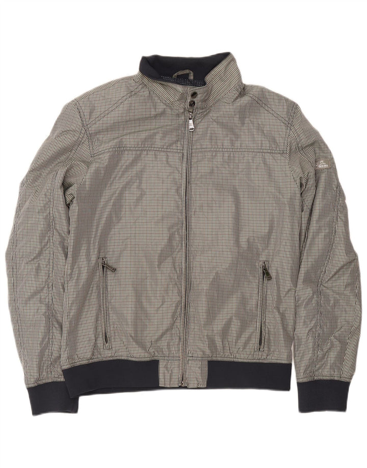 Yes Zee Chaqueta Bomber para Hombre UK 42 XL Poliéster a Cuadros Gris