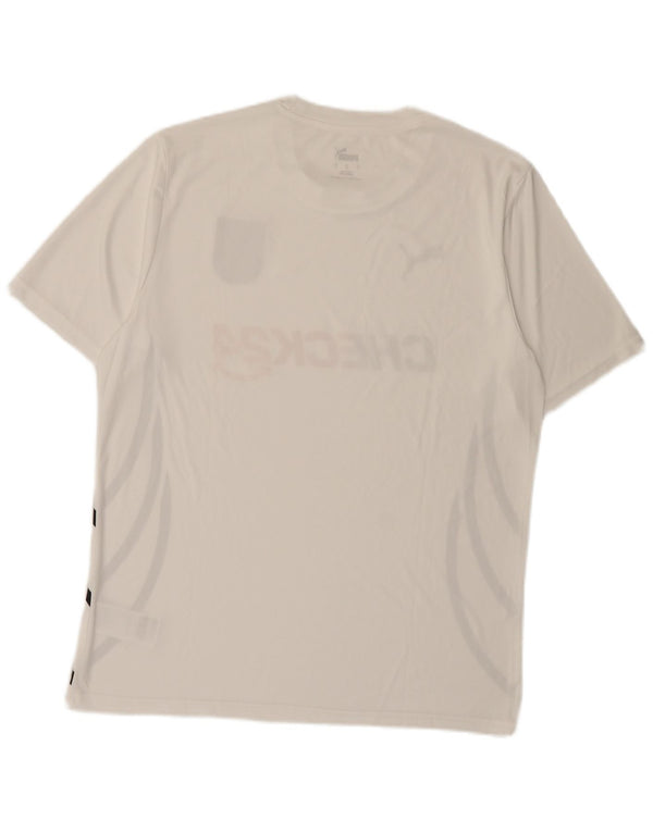 Puma Mens Deutshland Graphic Camiseta Top Grande Poliéster Blanco