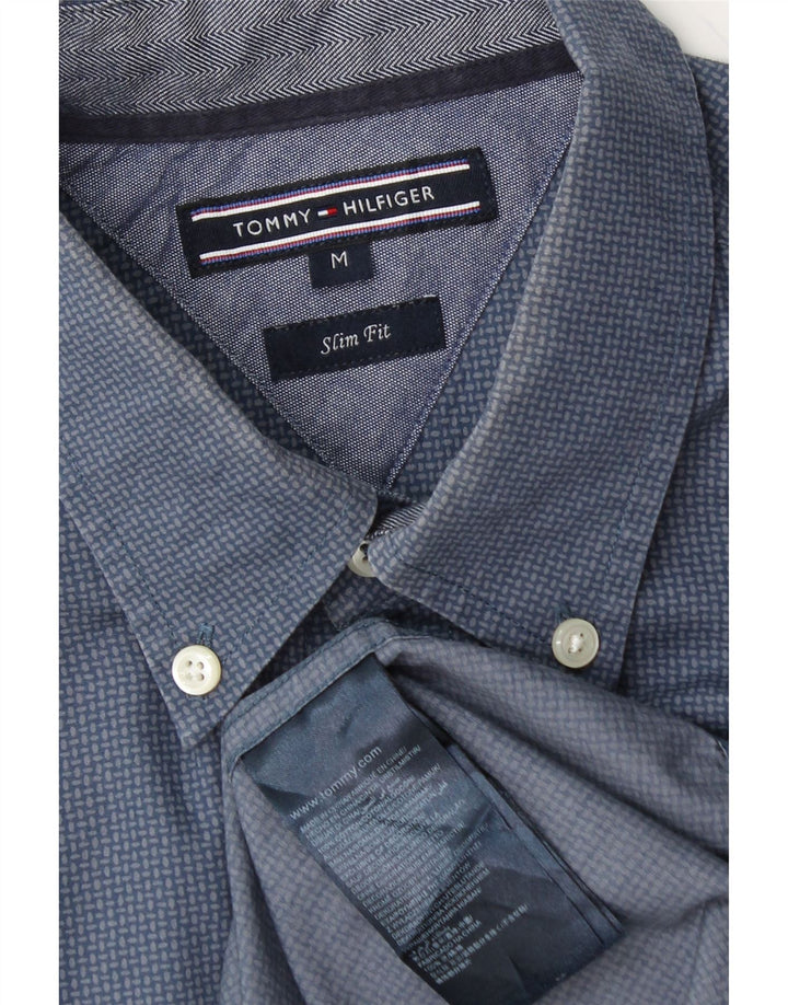 TOMMY HILFIGER Camisa slim fit de algodón con lunares en azul medio