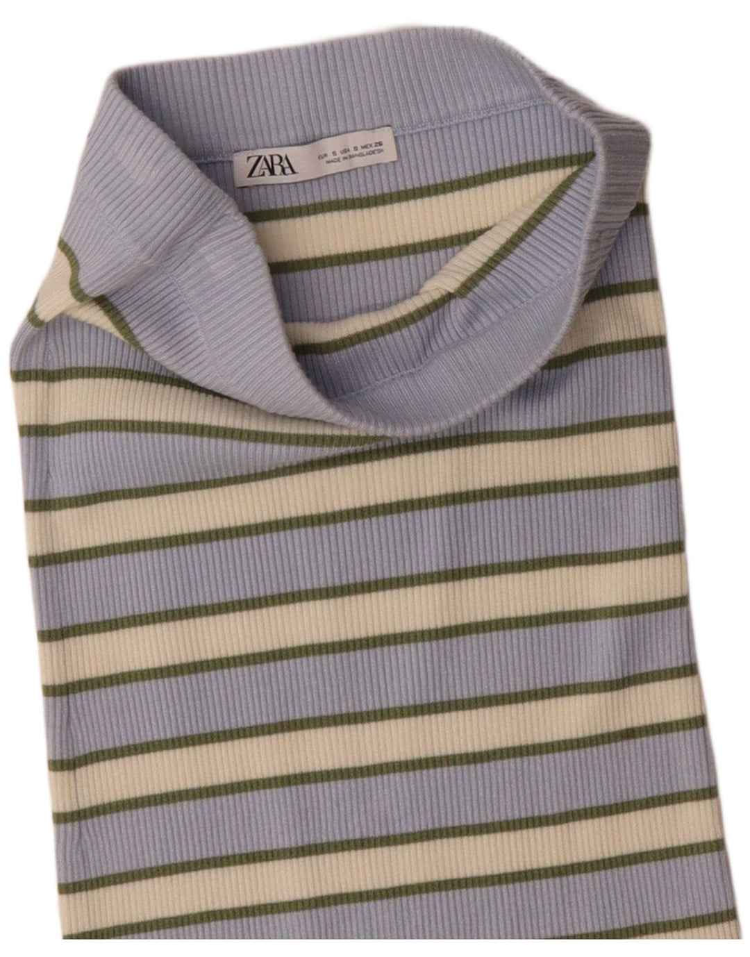 Zara Mujer Falda Recta De Punto Small W26 Rayas Azules