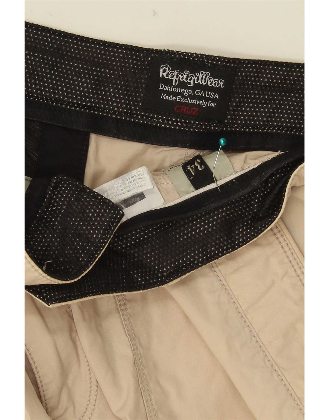 Refrigiwear Pantalones cortos chinos para hombre W34 Algodón beige grande