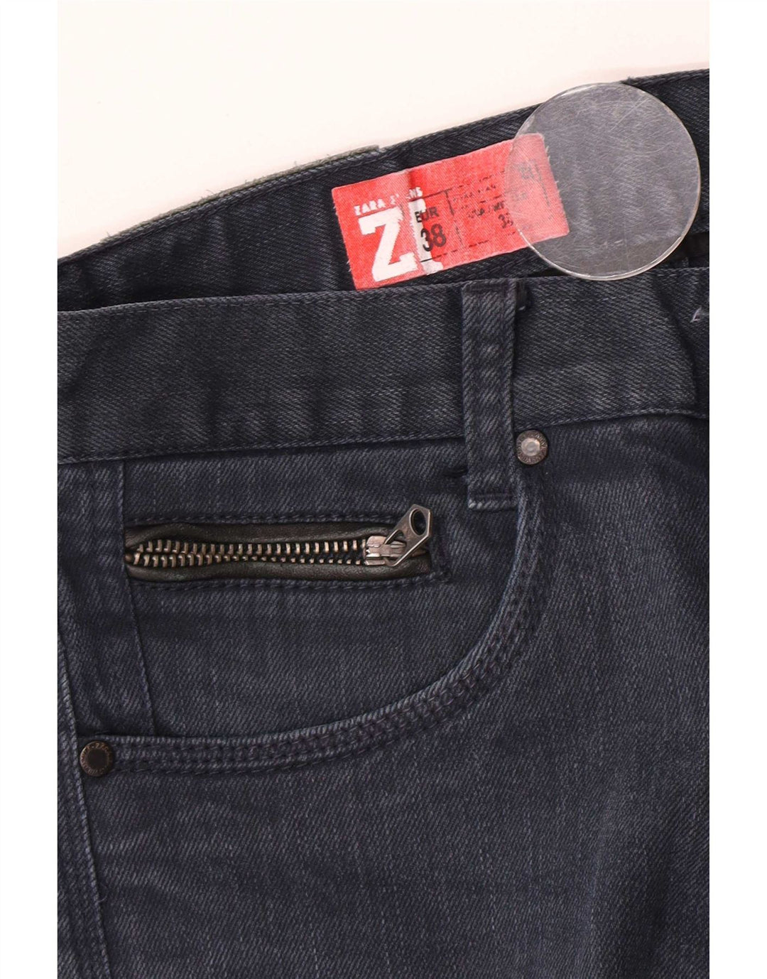 Zara Mens Slim Jeans EU 38 Small W30 L34 Azul Marino