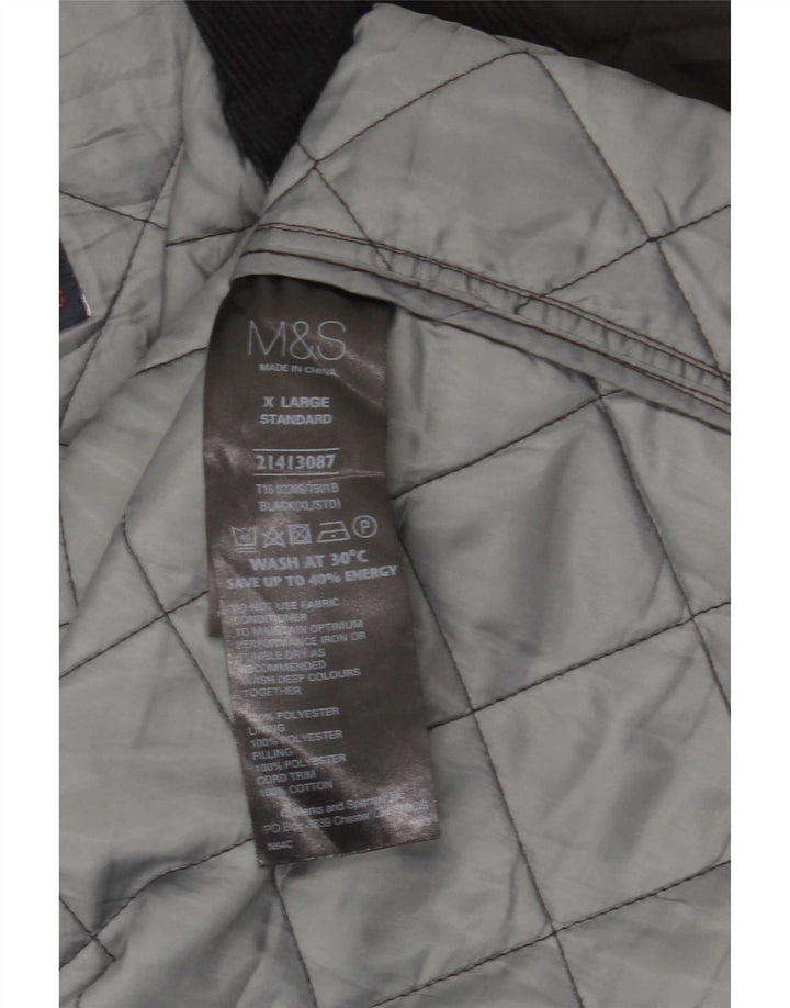 Marks & Spencer Chaqueta acolchada para hombre UK 42 XL Poliéster negro