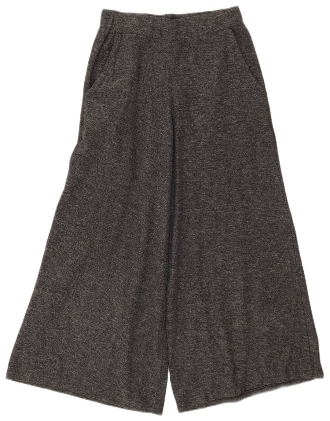 Zara Mujer Pantalones Cortos De Pierna Ancha Pequeño W26 L24 Poliéster Gris