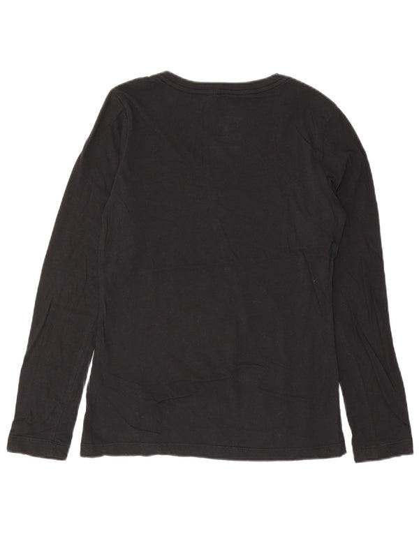 Nike Mujer Slim Fit Top Manga Larga UK 42 Mediano Negro Algodón