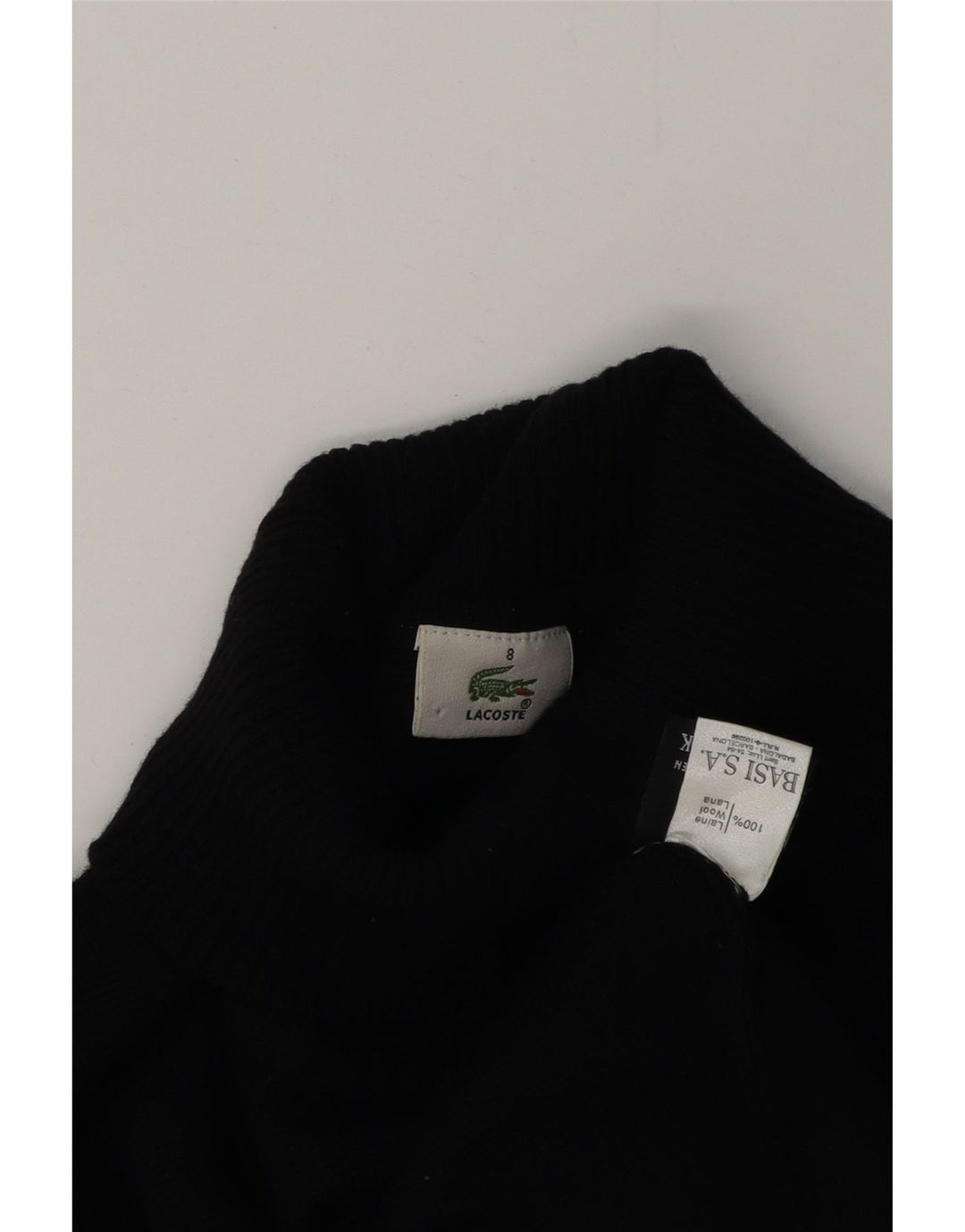 Lacoste - Jersey con cuello vuelto para hombre, talla 8, 3XL, lana negra