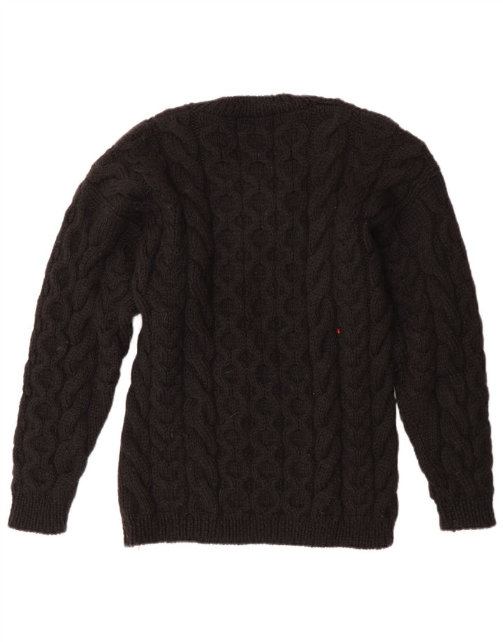 VINTAGE Mujer Crew Neck Jumper Suéter Reino Unido 12 Medio Negro