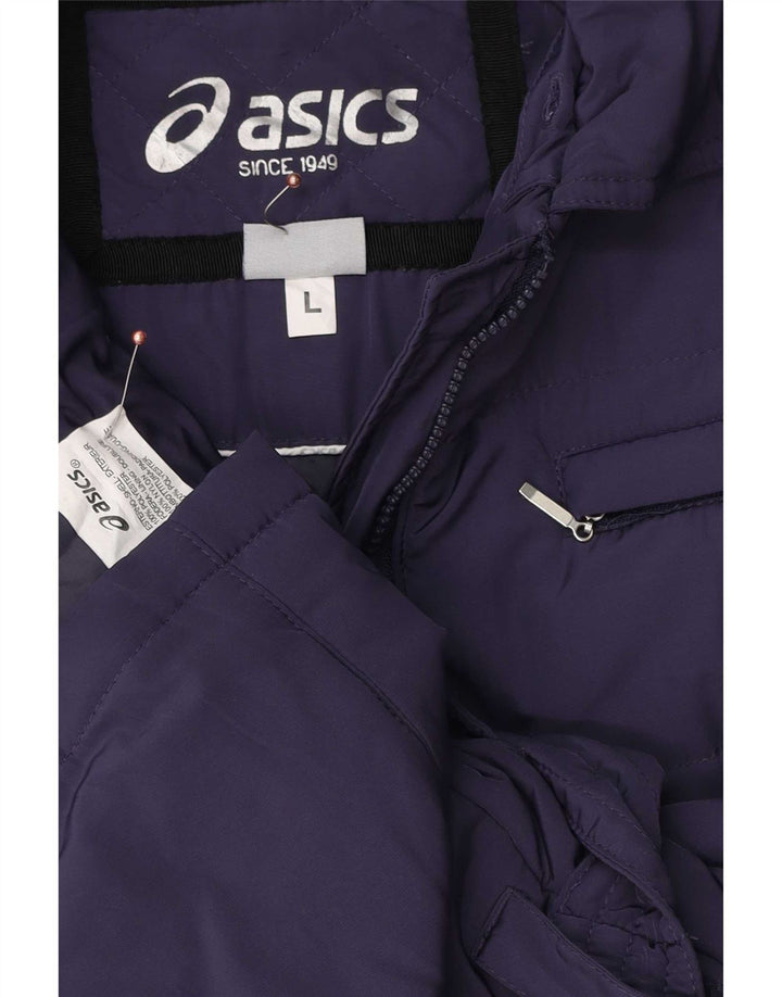 Asics Chaqueta acolchada para mujer UK 40 Grande Poliéster azul marino