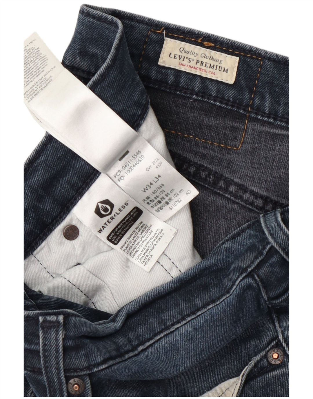 Levi's Vaqueros ajustados para hombre W34 L34 Algodón azul marino