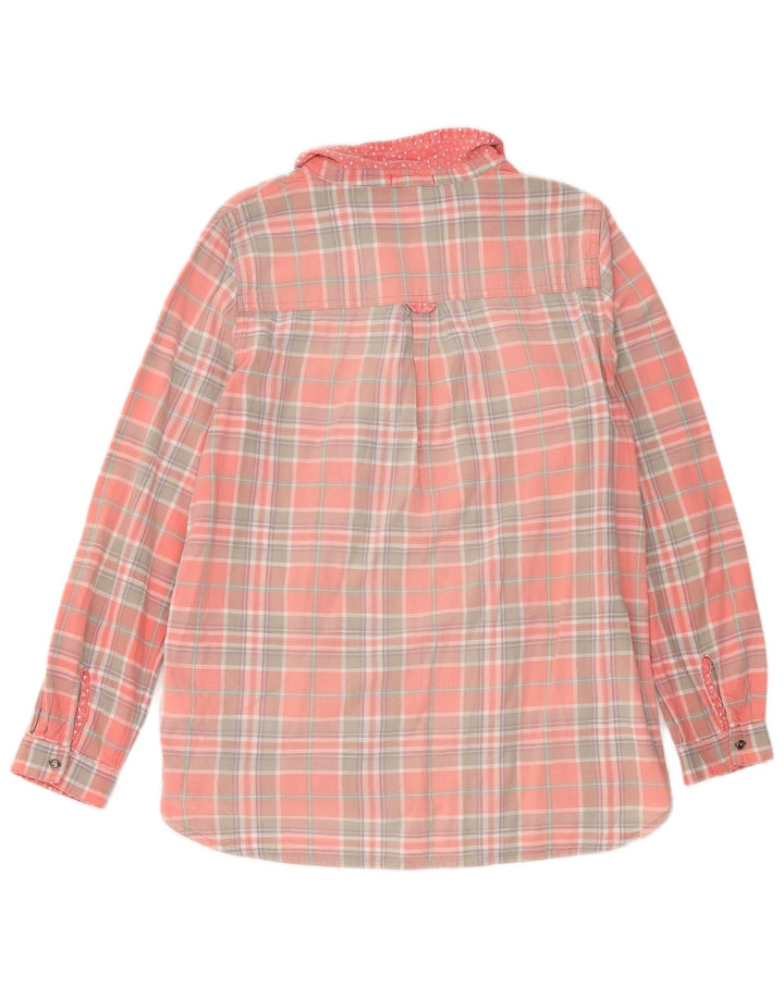 Camisa de mujer White Stuff UK 46 de algodón a cuadros rosas grandes