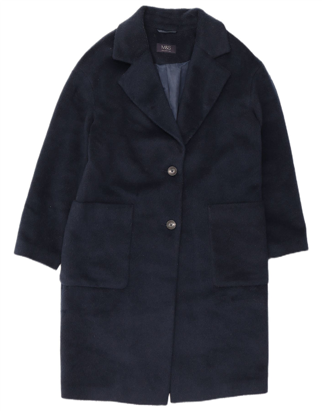 Marks & Spencer Abrigo para mujer UK 12 Medio Azul marino Poliéster