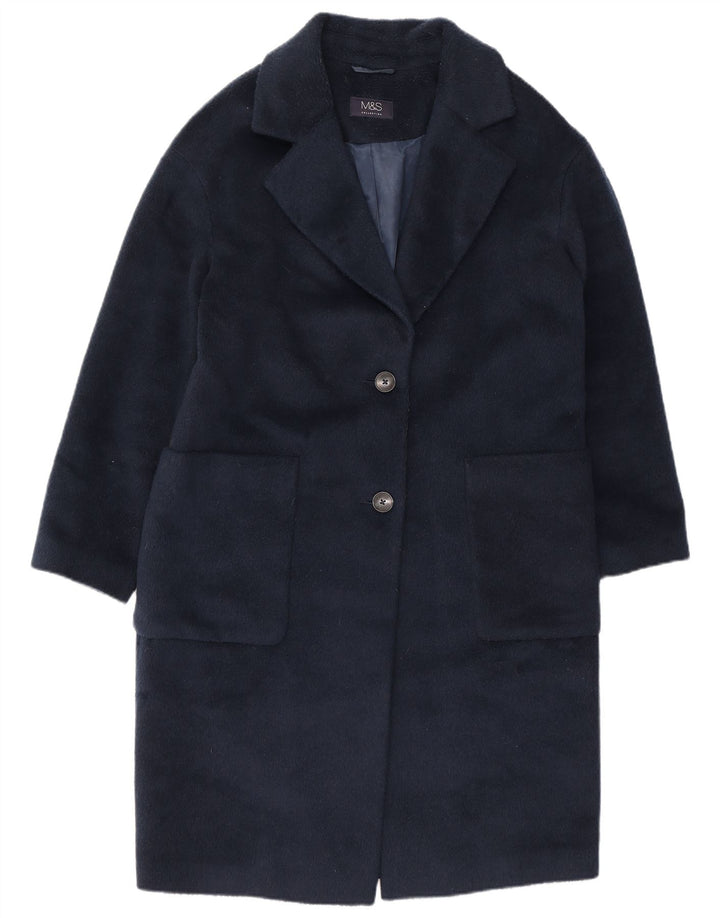 Marks & Spencer Abrigo para mujer UK 12 Medio Azul marino Poliéster