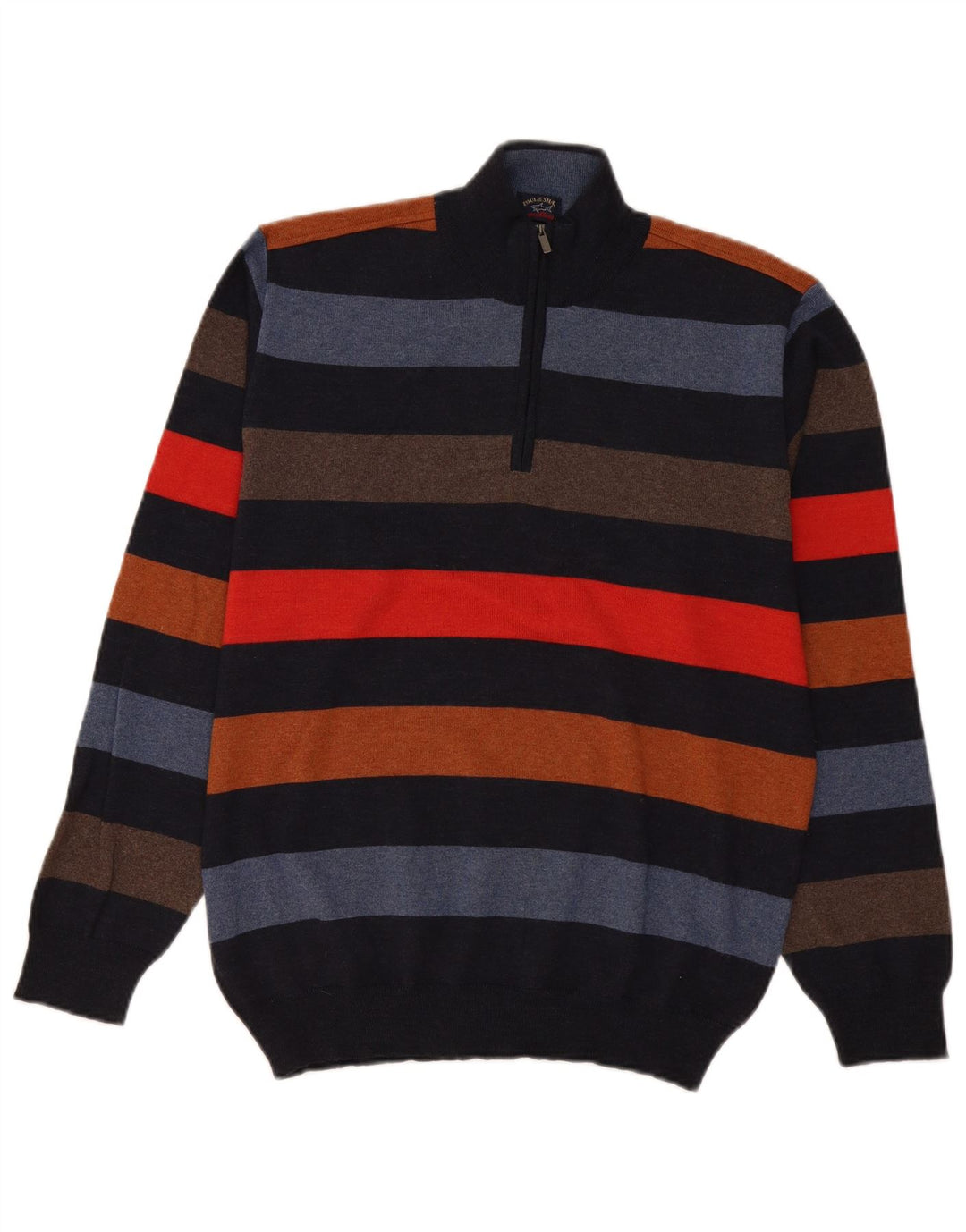 Paul & Shark - Jersey para hombre con cuello y cremallera, talla grande, multicolor