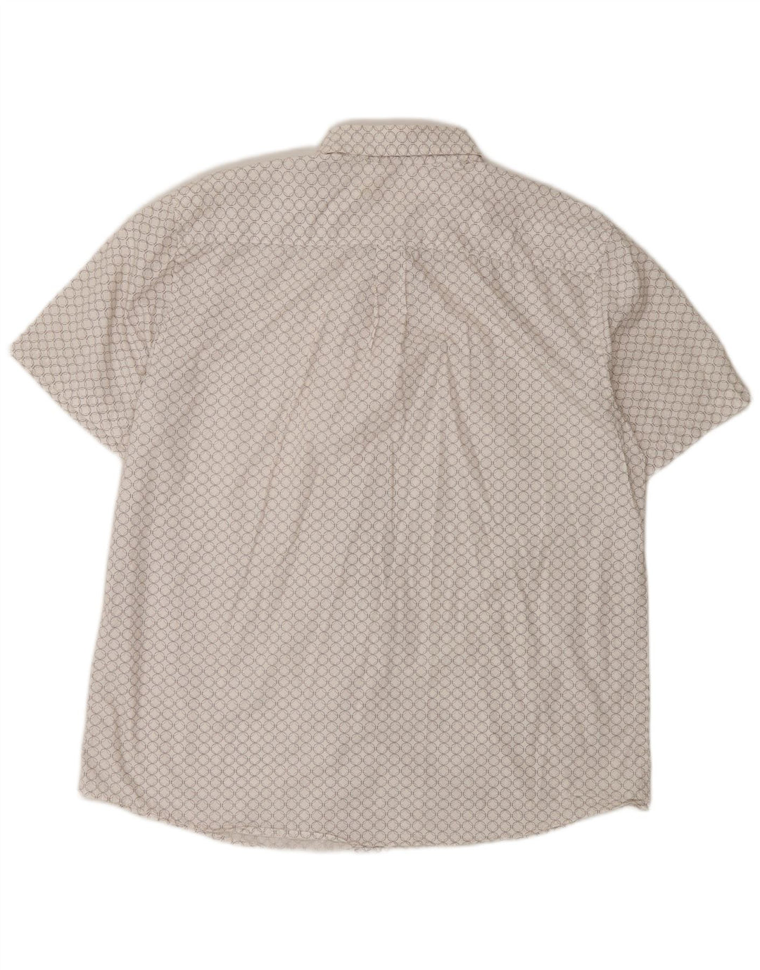 Mossimo Hombre Camisa Manga Corta XL Algodón Geométrico Blanco