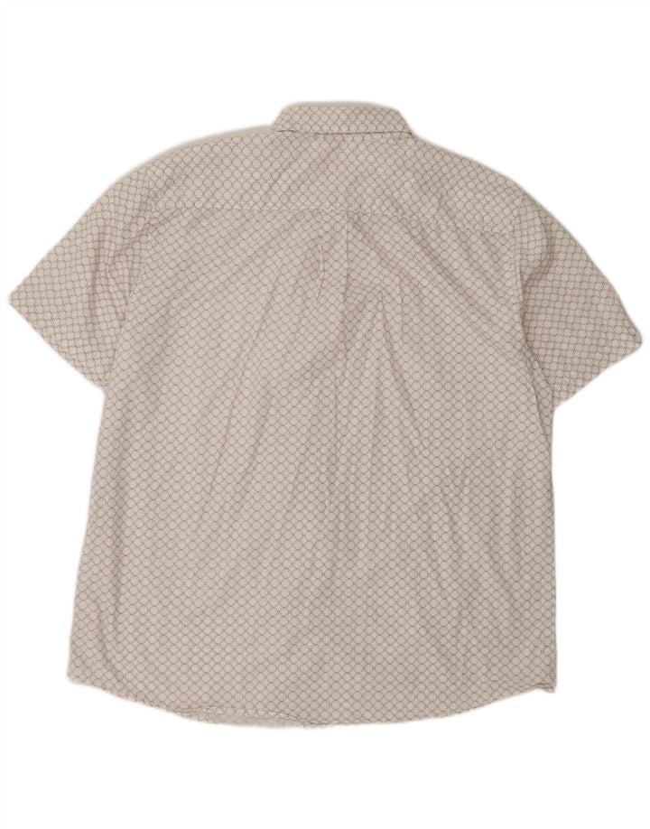 Mossimo Hombre Camisa Manga Corta XL Algodón Geométrico Blanco