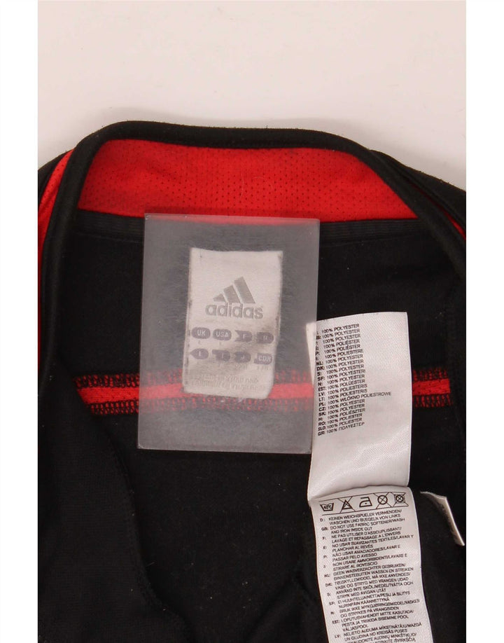 Adidas Hombre Zip Neck Pullover Chándal Top Grande Negro Colorblock
