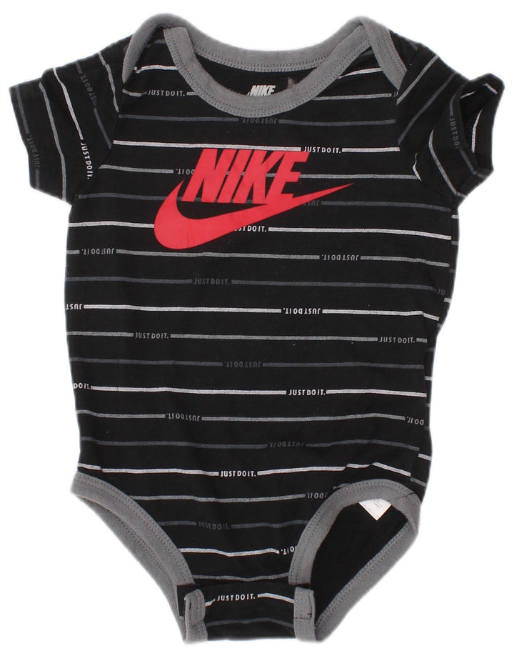 NIKE Body gráfico para bebés de 6 a 9 meses, algodón a rayas, color negro