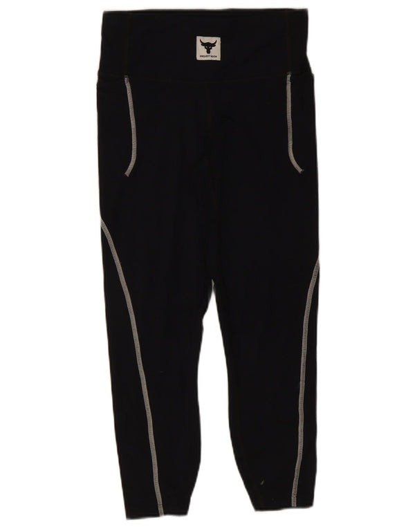 Under Armour Leggings Capri Project Rock para Mujer Reino Unido 8 Small Nylon Negro