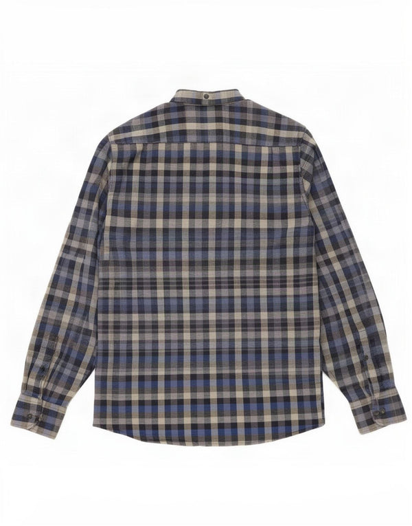 Marks & Spencer Camisa de franela para hombre XL Algodón a cuadros azul marino
