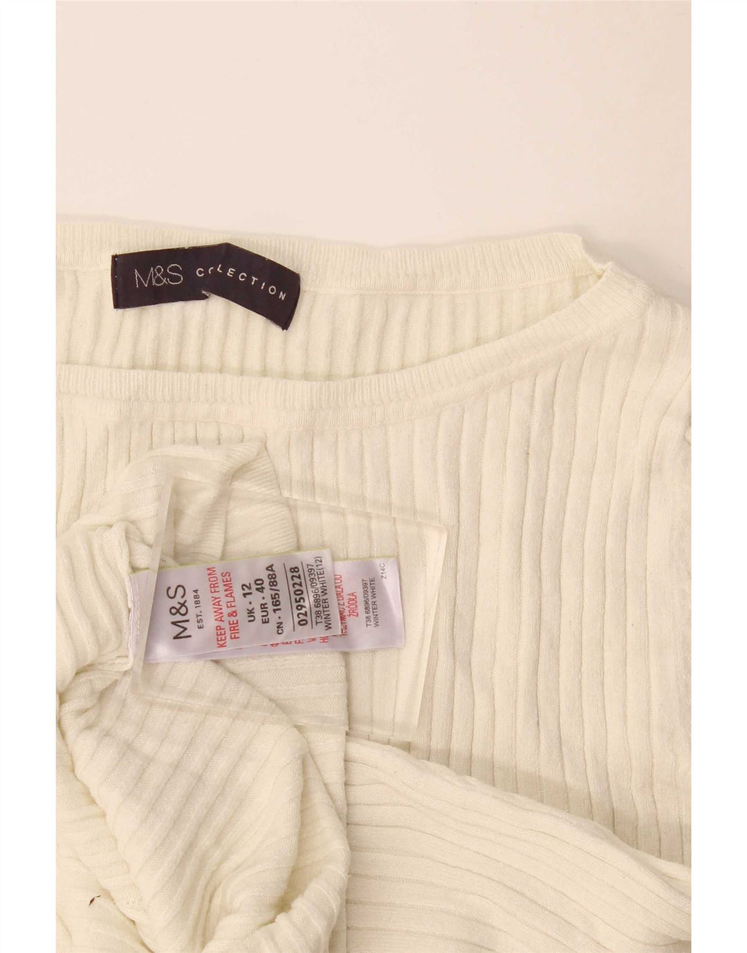 Marks & Spencer Top para mujer manga 3/4 UK 42 Viscosa blanca mediana