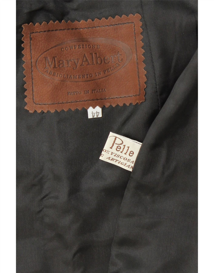 MARY ALBERT Falda de cuero para mujer IT 44 Medium W28 Cuero negro