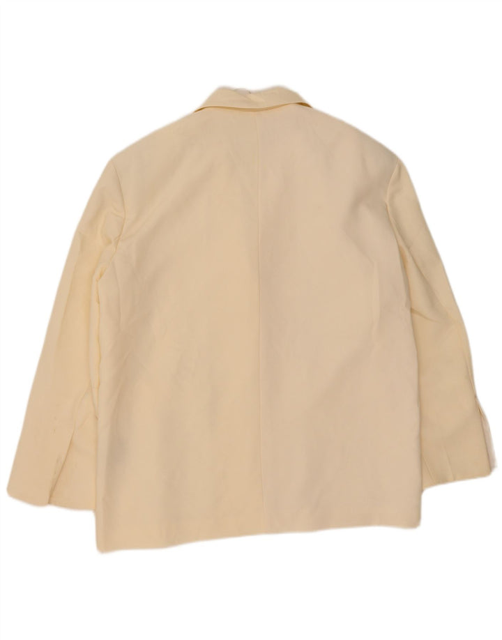 Zara Chaqueta Blazer Extragrande De 2 Botones para Mujer UK 44 Mediana Blanco Roto
