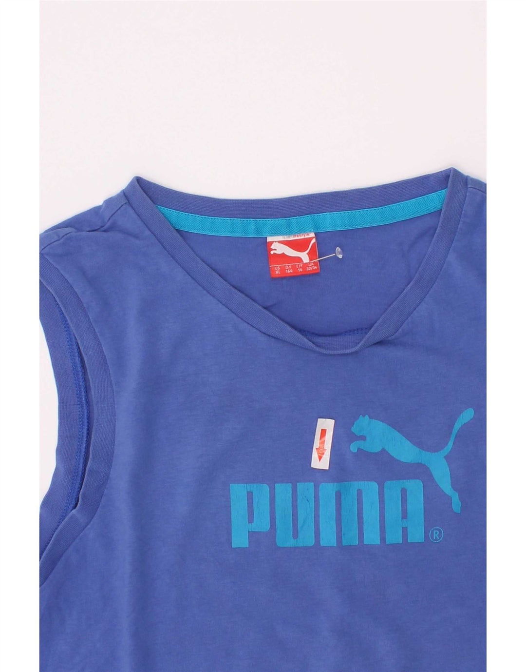 Puma Camiseta sin mangas gráfica para niños 13-14 años Azul