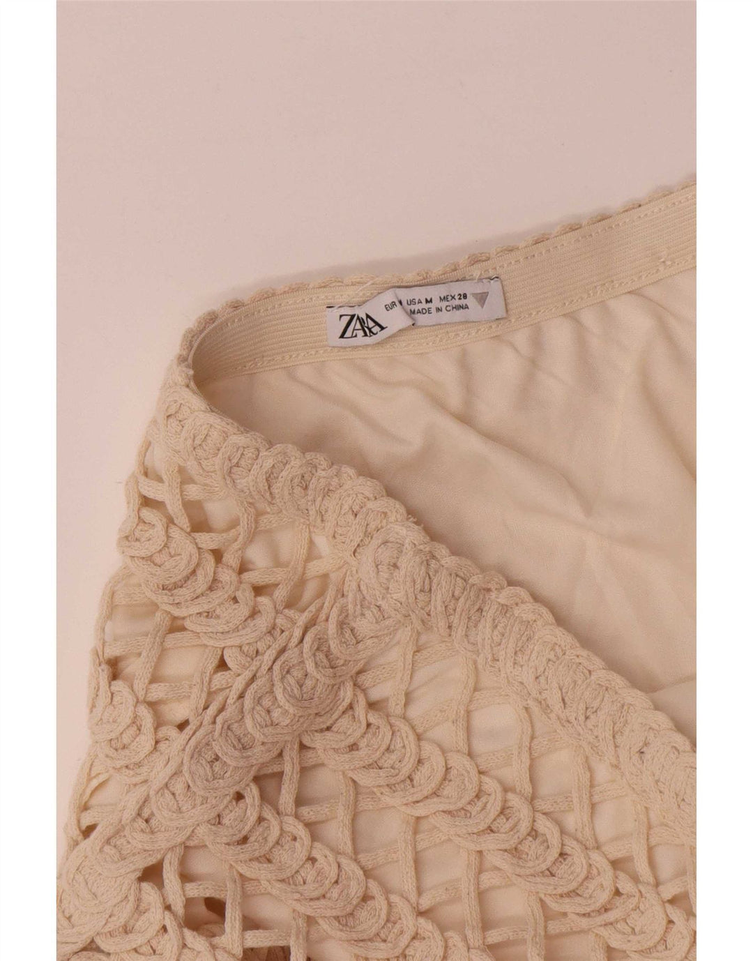 Zara Mujer Falda Maxi Mediana W28 Algodón Beige