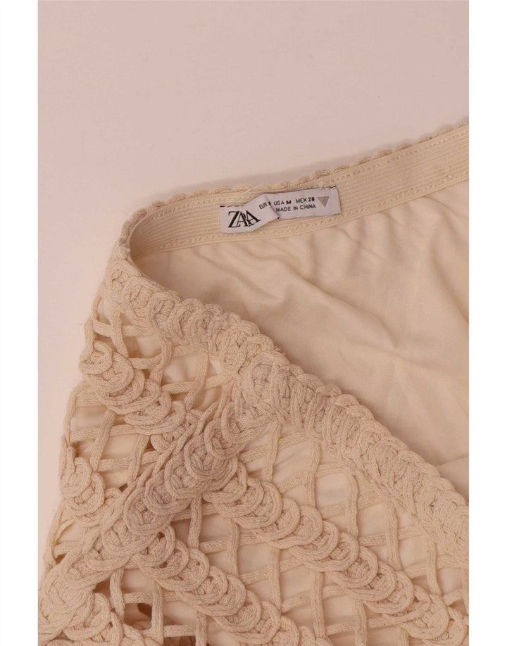 Zara Mujer Falda Maxi Mediana W28 Algodón Beige