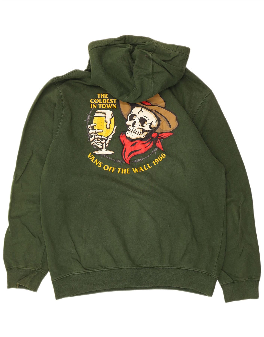 Vans Hombre Sudadera Con Capucha Gráfica Jersey De Algodón Verde Medio