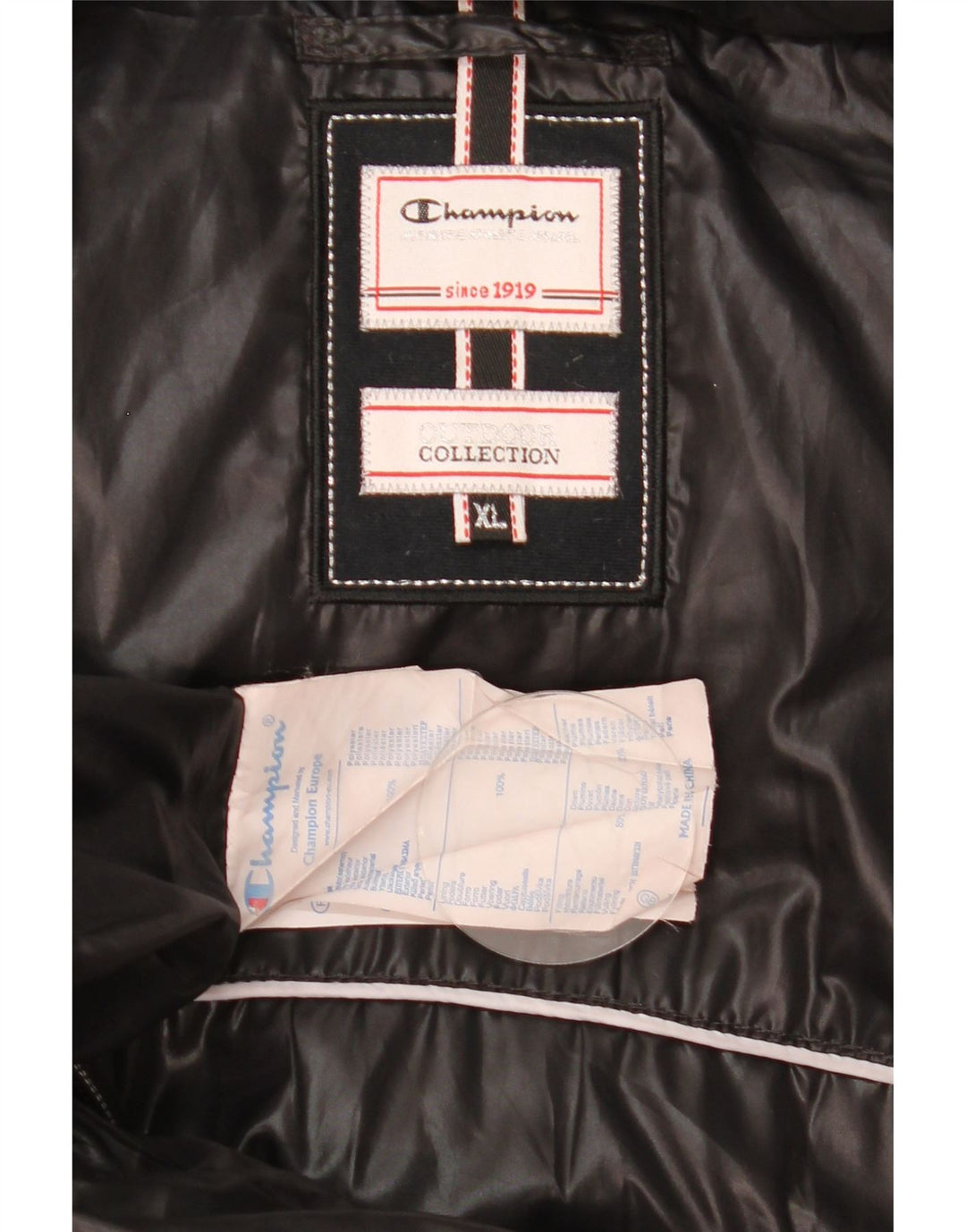 Champion Abrigo acolchado con capucha para mujer UK 40 XL Poliéster negro
